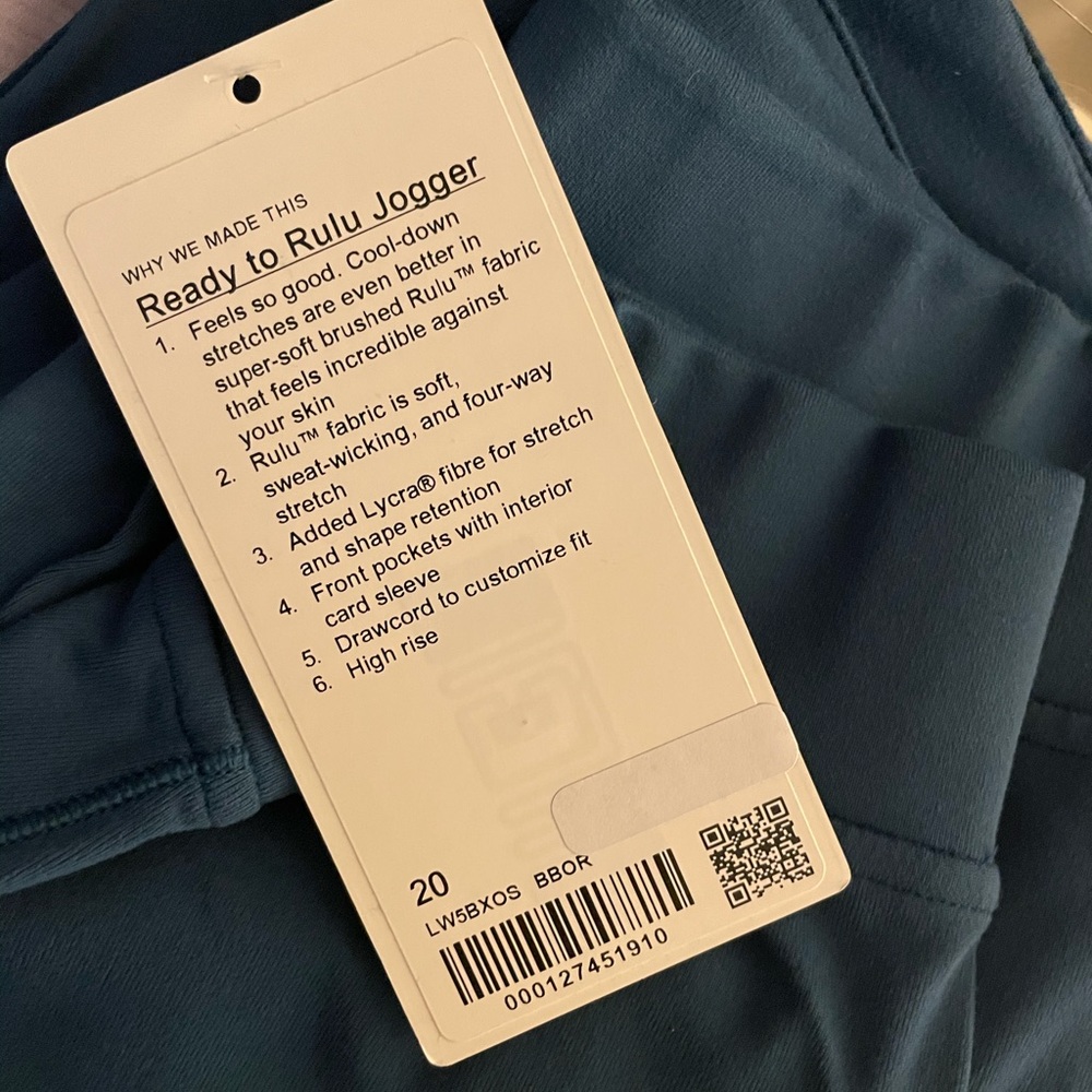Lululemon Ready To Rulu Jogger 29” NWT Blue Teal